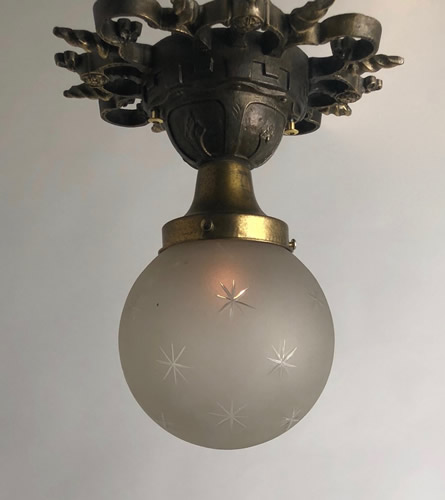 Art Deco Starburst Flush Light